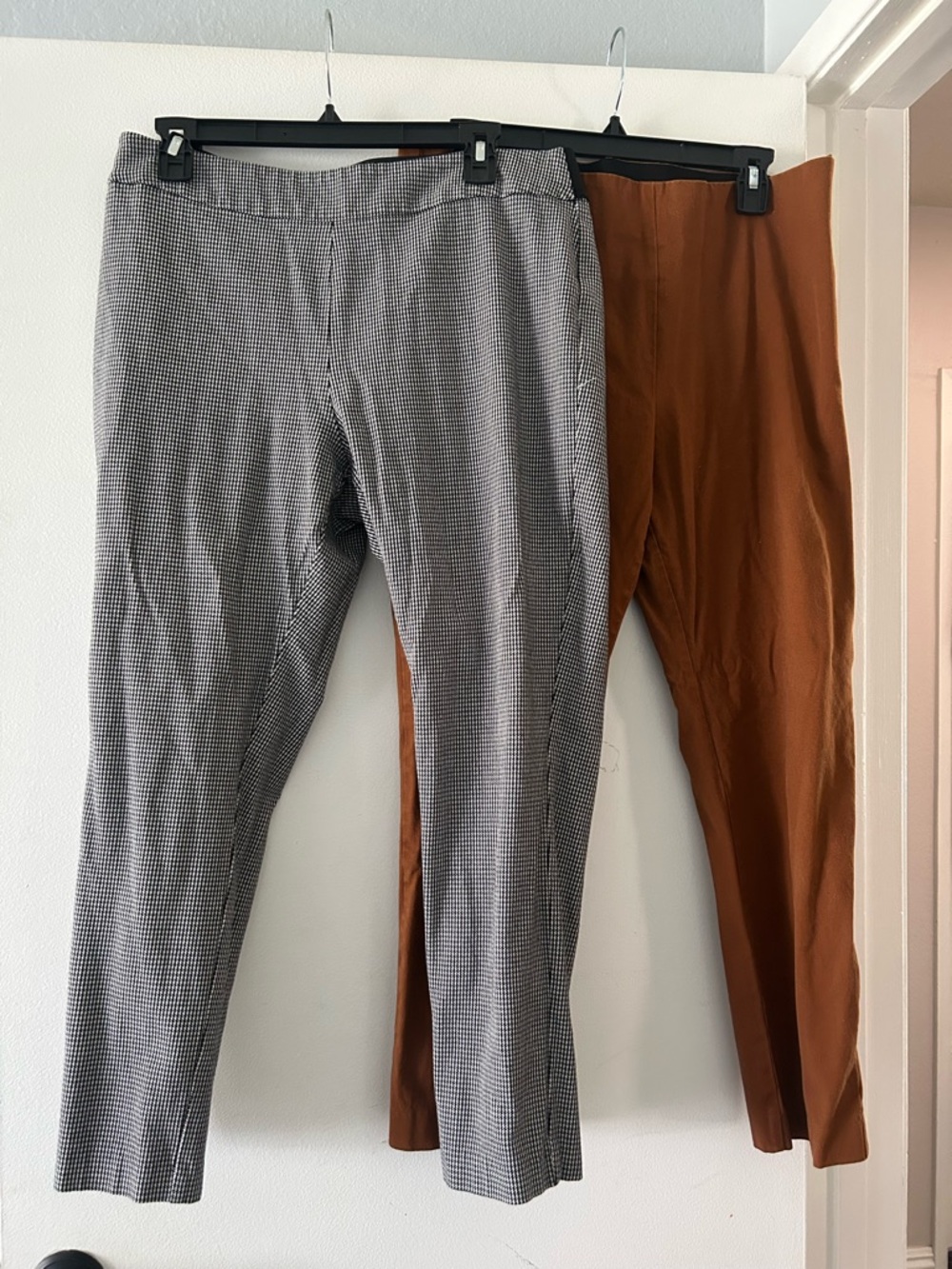 Slim Fit Checked and Rust Stretch Dress Pants - Pack of 2